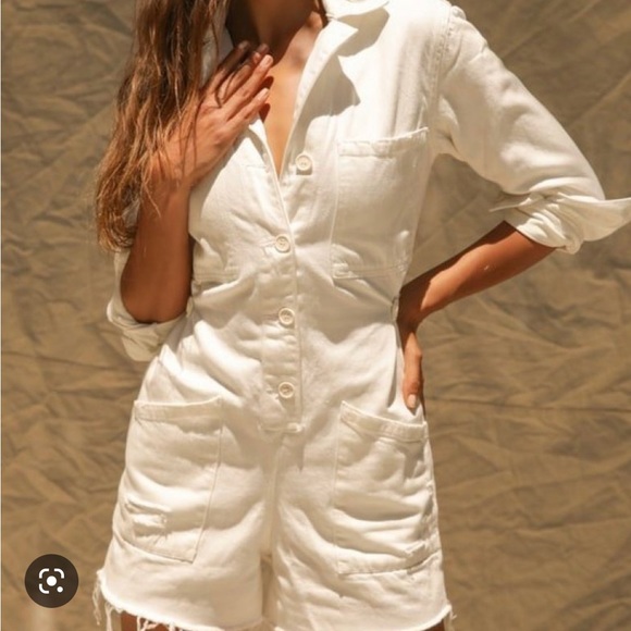 PISTOLA FREDA WHITE DENIM ROMPER - Picture 2 of 3